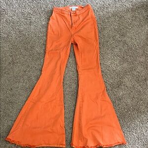 Bright Orange Flared Pants